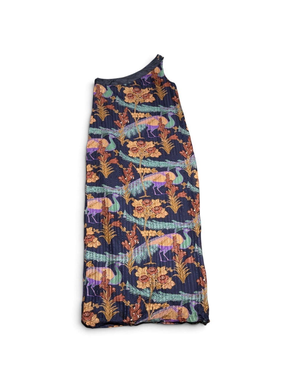 Vintage Jim Heilman 100% Silk One-Shoulder Floral Print Dress Size 8